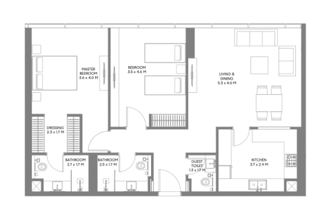 Apartmán v Aljada, Sharjah, SAE 1 spálňa, 69 m2 č. 689986 - Fotografia 6