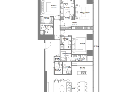 Пәтер Dubai Harbour, Дубай, БАӘ-да 1 жатын бөлме, 101 м² № 689984 - фото 9