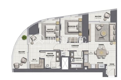 Downtown Dubai (Downtown Burj Dubai), Dubai, BAE’de satılık daire 2 yatak odası, 118 m² No 647319 - fotoğraf 23