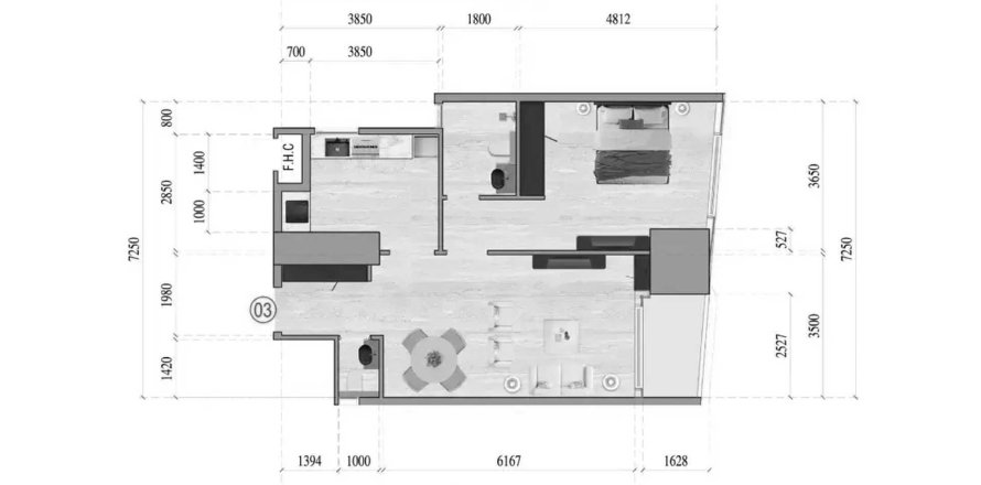 Apartment i Al Khan, Sharjah, UAE 1 soveværelse, 74.45 kvm № 717493