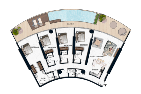 Müüa korter asukohaga Al Marjan Island, Ras Al Khaimah, AÜE: 1 magamistoaga, 82 m² Nr 690126 - pilt 12