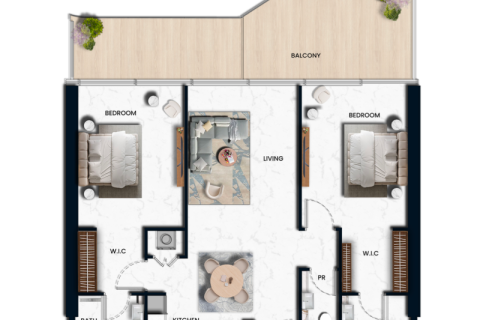 Müüa korter asukohaga Al Marjan Island, Ras Al Khaimah, AÜE: 1 magamistoaga, 82 m² Nr 690126 - pilt 10
