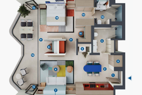 Купить квартиру в Дубай Марина, ОАЭ 1 комната, 37м2, № 690130 - фото 9