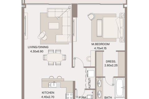 Dubai, संयुक्त अरब अमीरात में अपार्टमेंट, 1 बेडरूम, 98 वर्ग मीटर, संख्या 690127 - फ़ोटो 4
