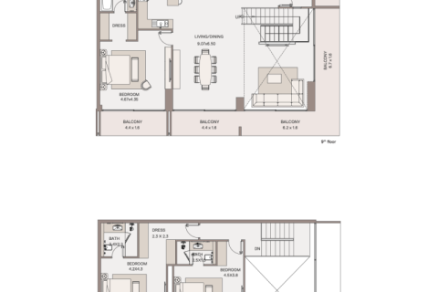Dubai, संयुक्त अरब अमीरात में अपार्टमेंट, 1 बेडरूम, 98 वर्ग मीटर, संख्या 690127 - फ़ोटो 10