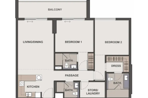 Apartman u gradu Arjan, Dubai, UAE 1 spavaća soba, 69 m2 Br. 732468 - Slika 6