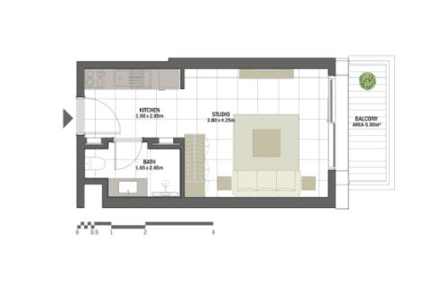 Lakás itt: Maryam Island, Sharjah, EAE, 1 szoba, azonosító: 732472 - fénykép 4