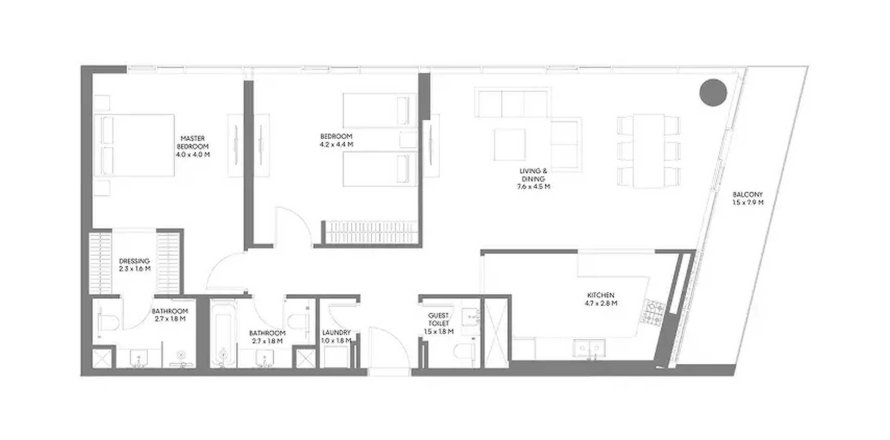 Dzīvoklis The Gate 5 Muwaileh Commercial, Sharjahjā, AAE 2 istabas, 140.28 m2 Nr. 713776