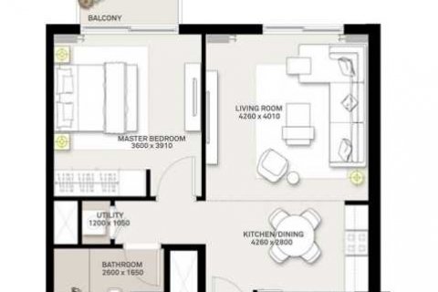 Apartament në PARK RIDGE në Dubai Hills Estate, Emiratet e Bashkuara Arabe 1 dhomë gjumi, 60 m2. № 637136 - Foto 3