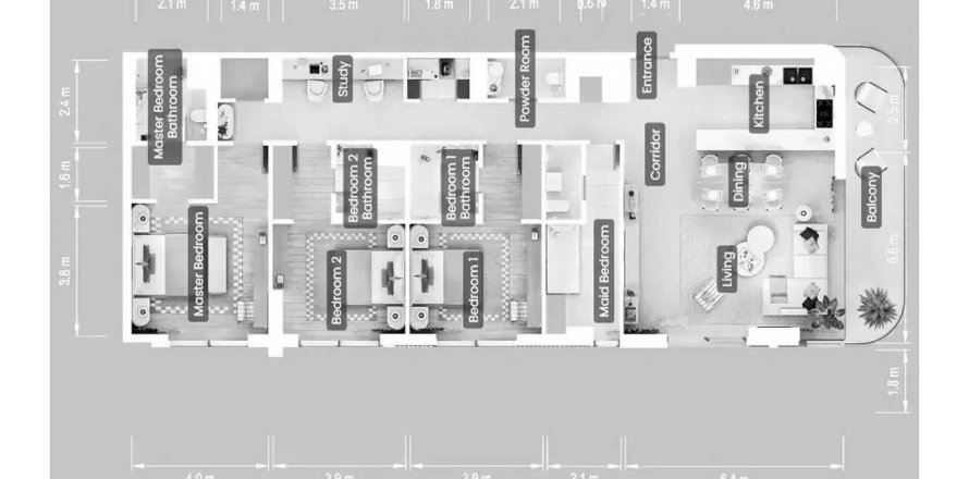 Apartamento en Al Fahid, Abu Dhabi, EAU 3 dormitorios, 183.02 m² № 695861