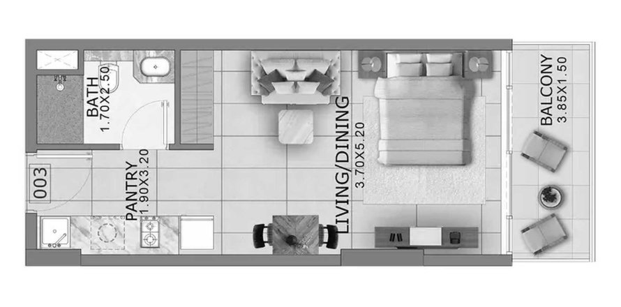 Dubai Land、Dubai、UAEにあるマンション 1部屋、39.02 m2 No712074