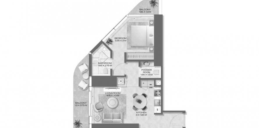Apartment in DWTN Residences in Business Bay, Dubai, UAE 1 bedroom, 70.98 sq.m. № 630618