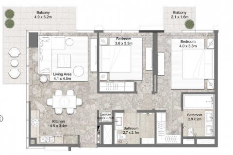 Apartament në GOLF SUITES në Dubai Hills Estate, Emiratet e Bashkuara Arabe 2 dhoma gjumi, 112 m2. № 637142 - Foto 4