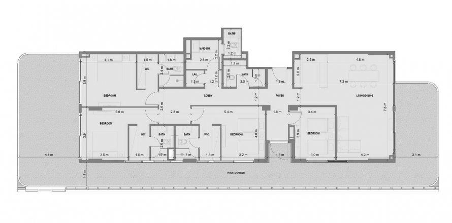 Apartament në Blue Marina Residence në Dubai, Emiratet e Bashkuara Arabe 4 dhoma gjumi, 296 m2. № 630641