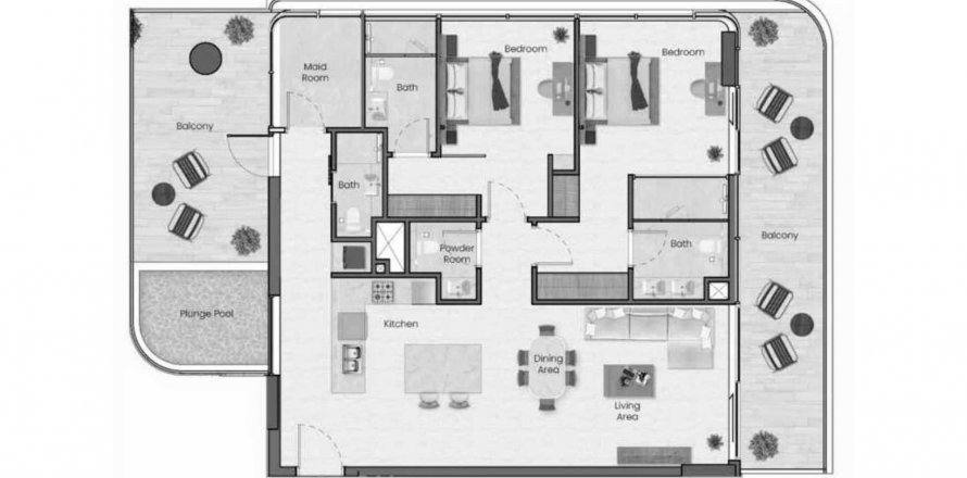 Apartment in Saddlewood Park in Nadd Al Sheba, Dubai, UAE 2 bedrooms, 152.11 sq.m. № 635039