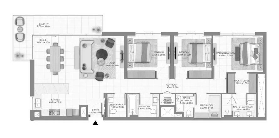 Apartmán v Golf Vale v Dubai South (Dubai World Central), SAE 3 spálne, 160.16 m2 č. 699170