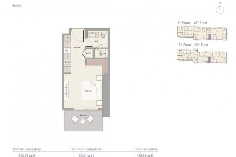 Byt v THE HIGHBURY v Mohammed Bin Rashid City, Dubai, SAE 1 pokoj, 39 m² Č.: 637385 - fotografie 4