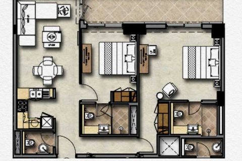 Apartment in DAMAC MAISON MAJESTINE in Downtown Dubai (Downtown Burj Dubai), UAE 2 bedrooms, 149 sq.m. № 637388 - photo 5