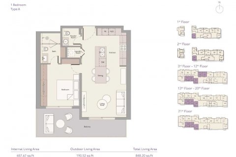 Byt v THE HIGHBURY v Mohammed Bin Rashid City, Dubai, SAE 1 ložnice, 78 m² Č.: 637384 - fotografie 4