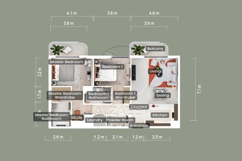 Apartment til salg i Abu Dhabi, UAE 2 soveværelser, 107 kvm № 700607 - foto 9