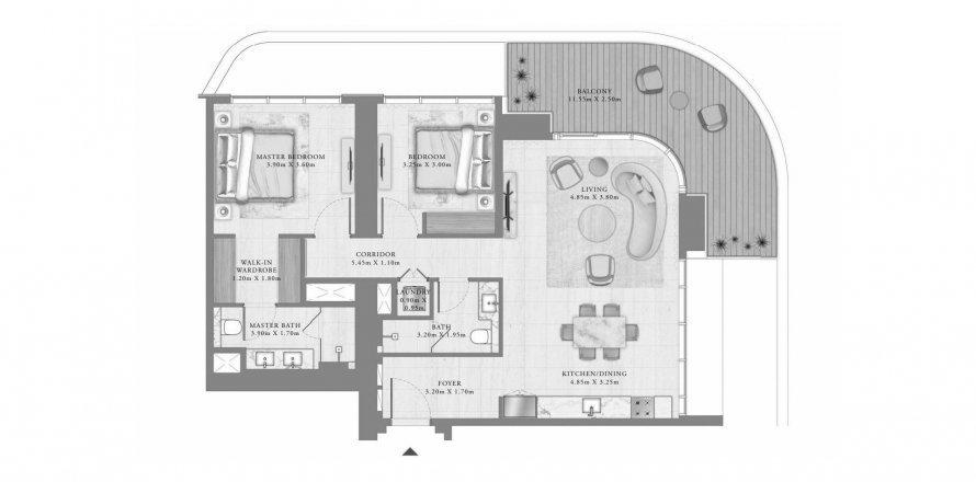 Apartment in SEAPOINT RESIDENCES in Dubai Harbour, Dubai, UAE 2 bedrooms, 128 sq.m. № 630722