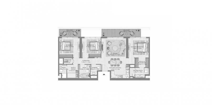 Apartment in SEAPOINT RESIDENCES in Dubai Harbour, Dubai, UAE 3 bedrooms, 141 sq.m. № 630725