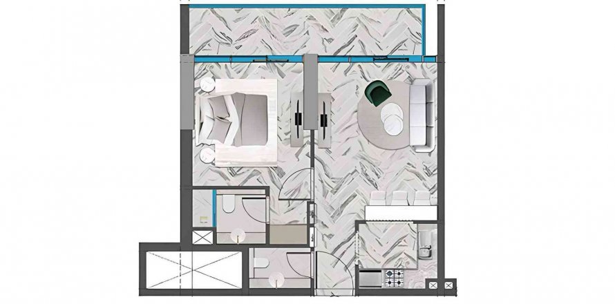 Byt v RED SQUARE TOWER v Jumeirah Village Triangle, Dubai, SAE 1 ložnice, 85.2 m² Č.: 380741