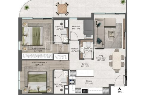 Lägenhet till försäljning i Dubai, UAE 2 sovrum, 88 kvm Nr. 739943 - fotografi 17