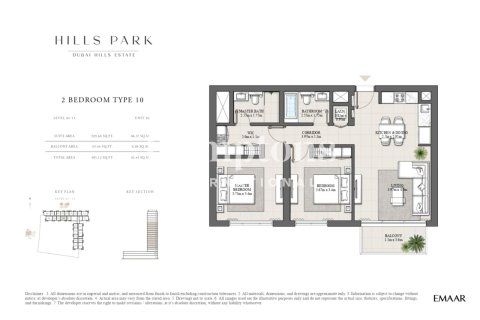 Huoneisto Dubai Hills Estate, Dubai, Arabiemiraatit 2 makuuhuonetta, 91.97397000 m2 № 736002 - kuva 1