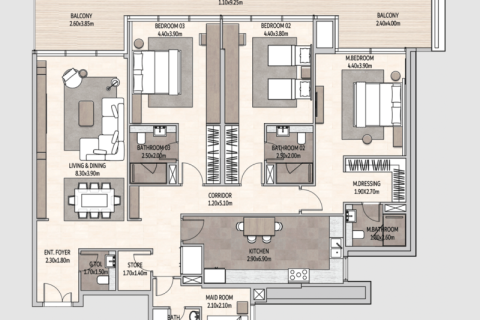 Leilighet til salgs i Yas Island, Abu Dhabi, Emiratene 1 soverom, 91 kvm Nr. 732717 - Foto 5
