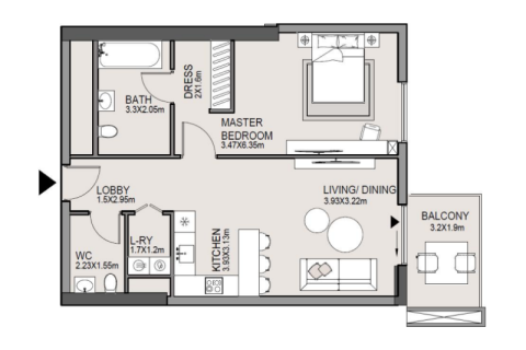 Dubai, BAE’de satılık daire 1 yatak odası, 46 m&sup2; No 732745 - fotoğraf 11