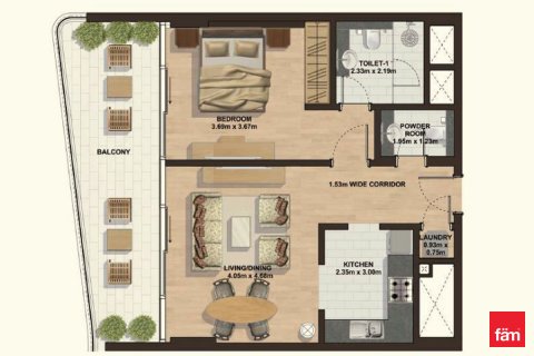 Apartemen di Dubai, UEA 1 kamar tidur, 83.5 m2 nomor 640305 - foto 13