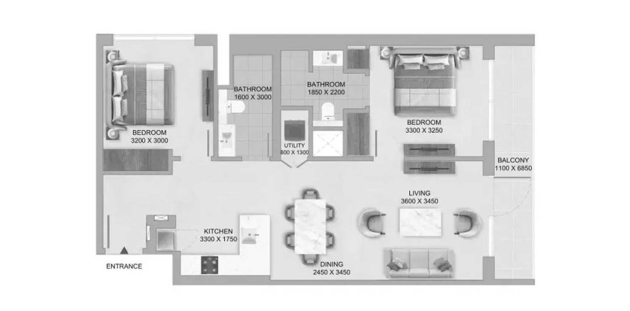 Leilighet Venera i Dubai, Emiratene 2 soverom, 80.28 kvm nr. 712399