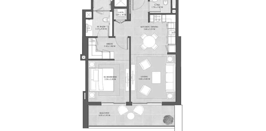 Appartement in Dubai Hills Estate, Dubai, VAE 1 slaapkamer, 77.39 vr.m. nr 712088