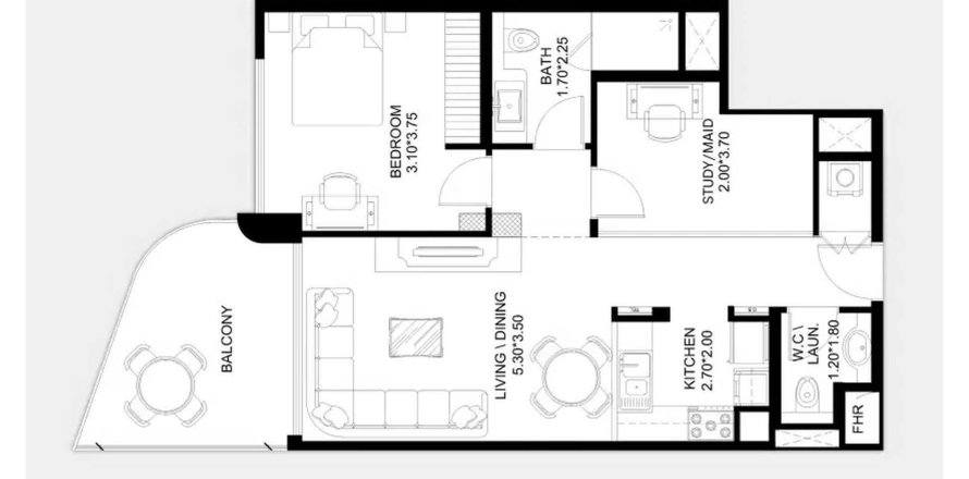 Apartamento em Dubai South (Dubai World Central), Dubai, EAU 1 quarto, 86.7 m2 № 707298