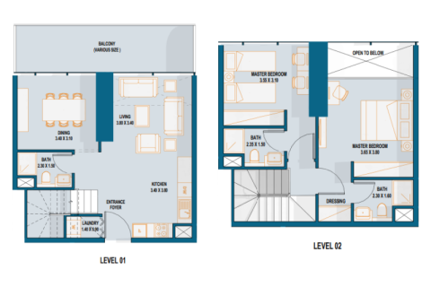 Apartment sa Al Maryah Island, Abu Dhabi, UAE 2 silid-tulugan, 151 sq.m. № 690242 - larawan 8
