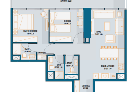 Apartment sa Al Maryah Island, Abu Dhabi, UAE 2 silid-tulugan, 151 sq.m. № 690242 - larawan 5