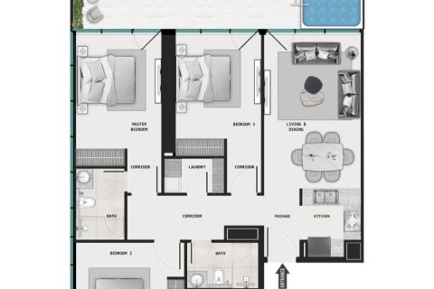 Apartament de vânzare în Majan, Dubai, EAU 1 cameră  №690241 - poză 10