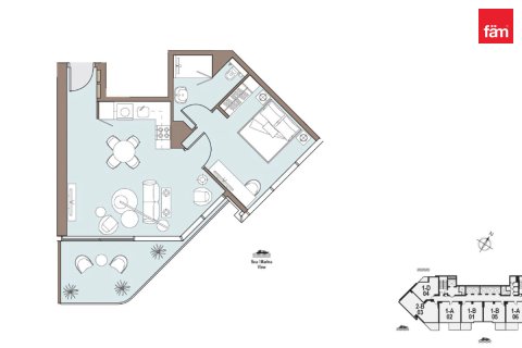 Appartement te koop in Dubai, VAE 1 slaapkamer, 68.1 vr.m., nr 763050 - foto 11