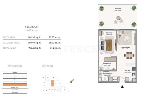 Apartment til salg i Meydan, Dubai, UAE 3 soveværelser, 152 kvm № 703250 - foto 20