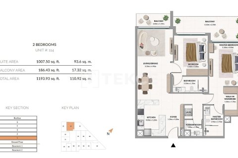 Apartment til salg i Meydan, Dubai, UAE 3 soveværelser, 152 kvm № 703250 - foto 24