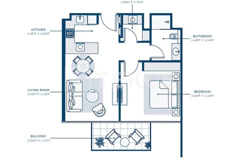 Appartement te koop in Dubai, VAE 1 slaapkamer, 69 vr.m., nr 703249 - foto 21