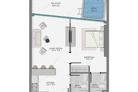 Купити квартиру в Дубай, ОАЕ 1 кімната, № 732821 - фото 5