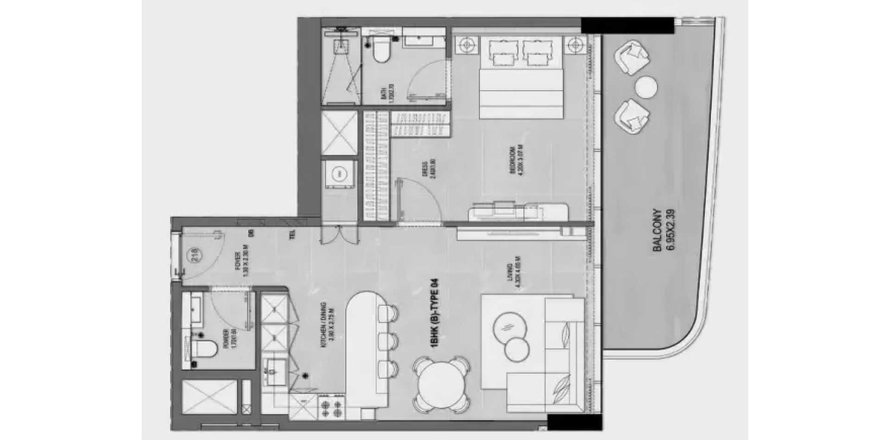 Apartment i Majan, Dubai, UAE 1 soveværelse, 84.08 kvm № 714259