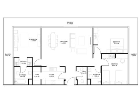 Apartment sa Aljada, Sharjah, UAE 1 silid-tulugan, 63 sq.m. № 728535 - larawan 6