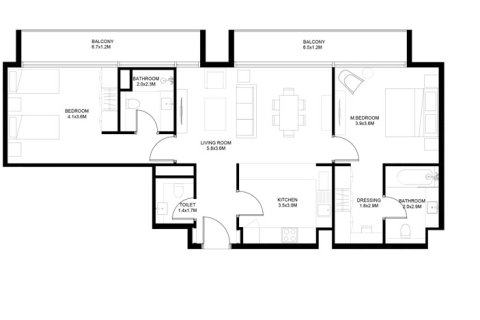 Apartment sa Aljada, Sharjah, UAE 1 silid-tulugan, 63 sq.m. № 728535 - larawan 5