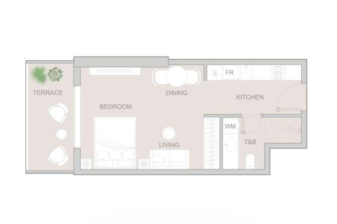 Apartmen di Jumeirah Village Triangle, Dubai, UAE 1 bilik, 43 meter persegi № 728510 - foto 11