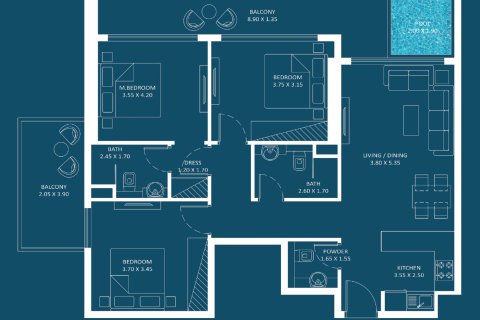 Apartmen di Dubai Silicon Oasis, UAE 1 bilik, 28 meter persegi № 728511 - foto 20