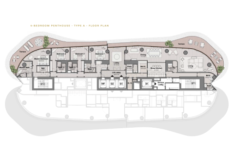 Penthouse lakás itt: Jumeirah Islands, Dubai, EAE, 4 hálószoba, azonosító: 689819 - fénykép 4