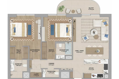 Wohnung zum Verkauf in Abu Dhabi, VAE 1 Zimmer, 44 m2 Nr. 689709 - Foto 5